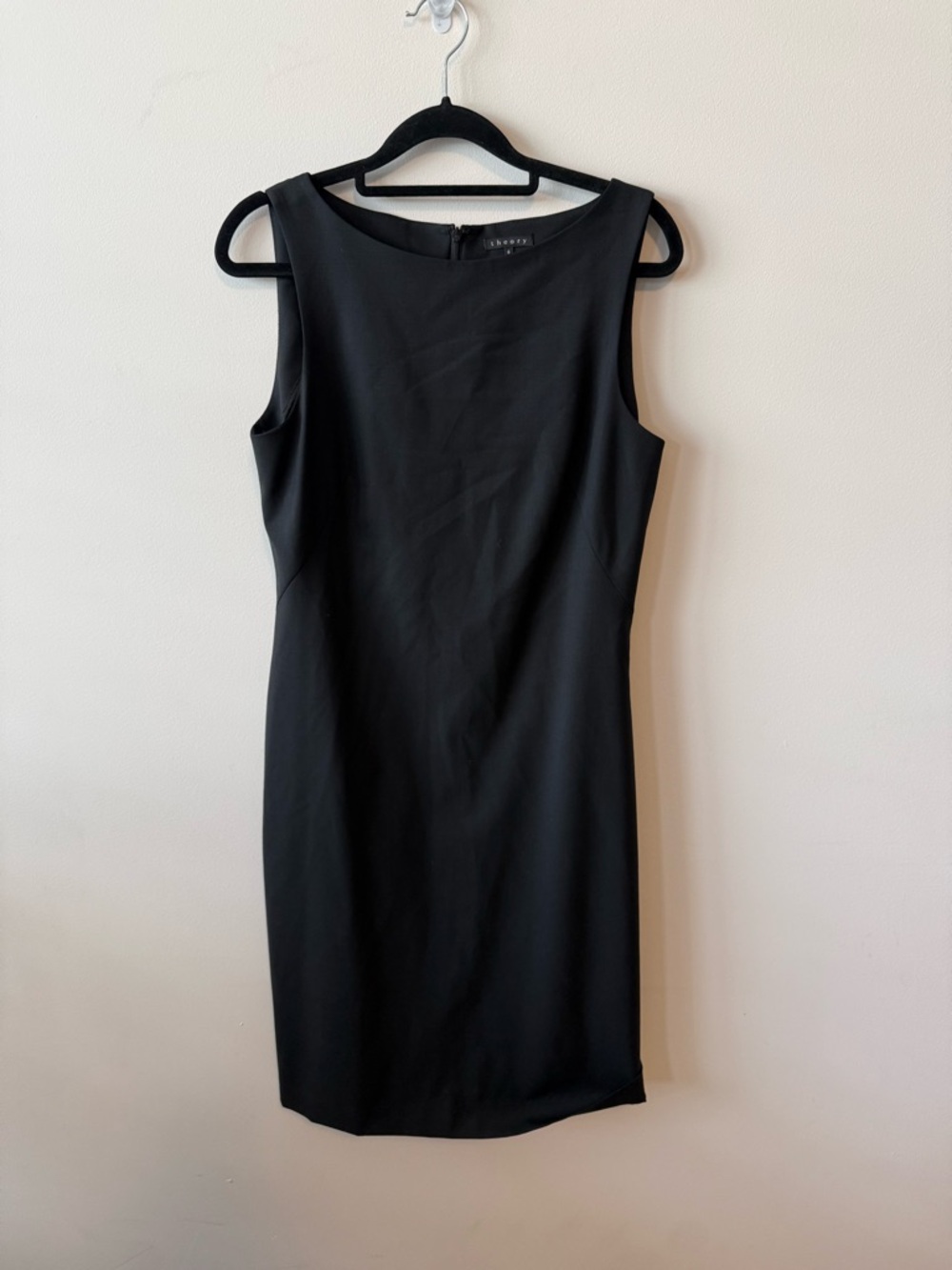 Theory Sleek Sleeveless Fitted Black Good Wool Dress - Picture 1 of 10